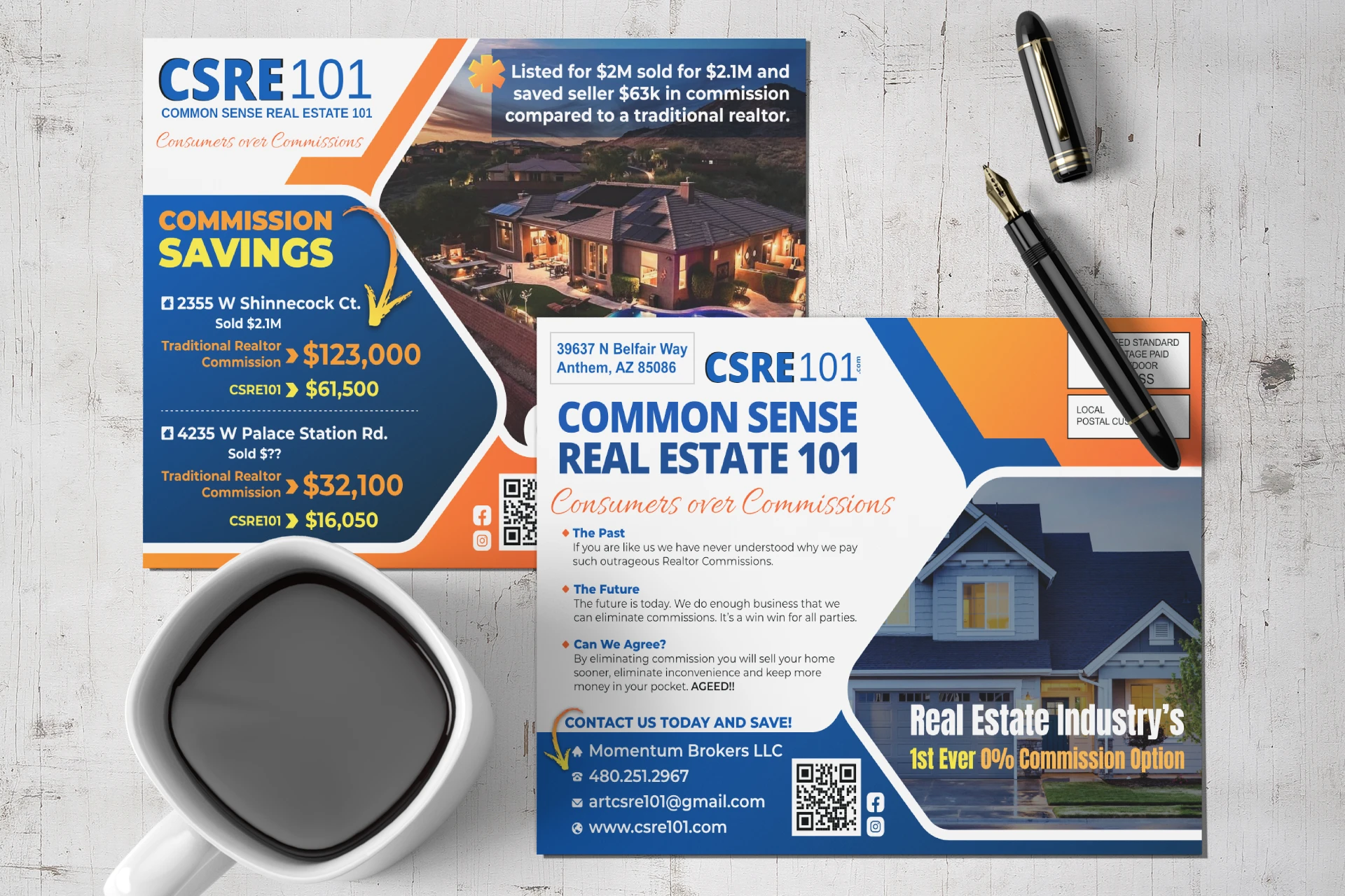 Common Sense Real Estate 101 Postcard Design