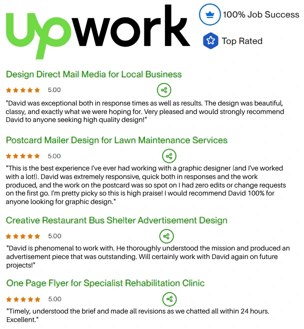 Top Rated Upwork Freelance Graphic Artist